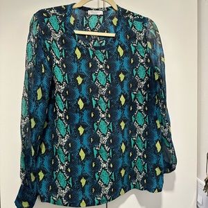 Turquoise snakeskin Equipment blouse